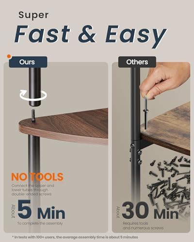 SONGMICS HOME 5-Tier Corner Shelf, Toolless Assembly