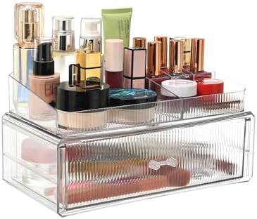 ZHIAIstackable storage drawer, transparent acrylic storage box, cosmetics and beauty product storage organizer, suitable