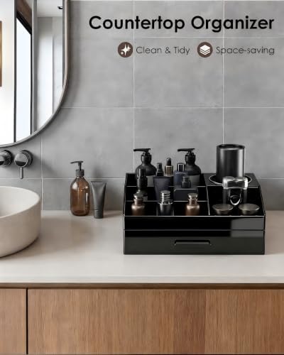 ProCase Cologne Organizer for Men with Drawer, Bathroom Organizer -1 Cup