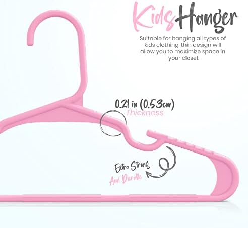 Utopia Home Kids Hangers 20 Pack – 11.5 Inch Baby Closet Hangers Baby Pink