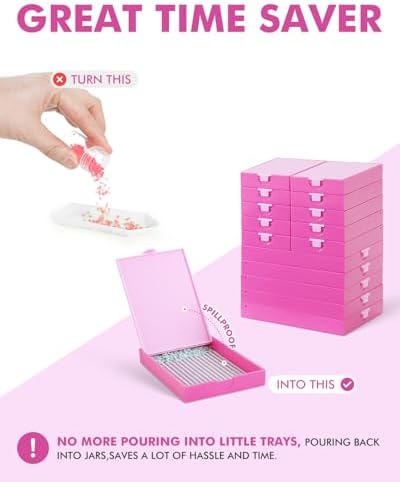 CATEARED Trabricks 2-in-1 Stackable Diamond Art Trays With Lids, Diamond Art Storage, Craft and Bead Storage Organizer &