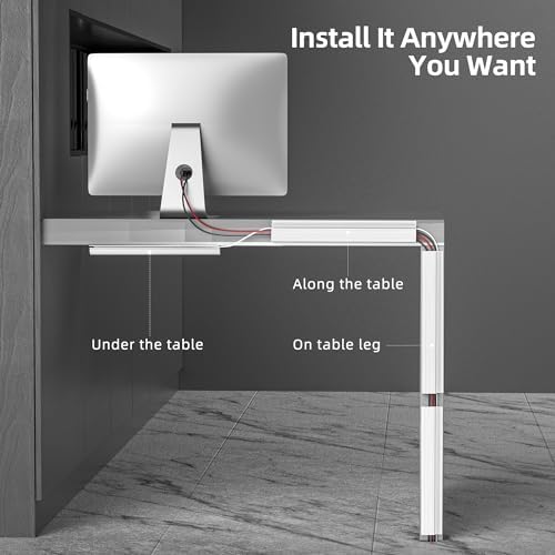 YECAYE 94.2 in Cable Management Under Desk,Easy Install Adhesive Mount Cord Hider,Cord Organizer,Wire Management,Wire Hi
