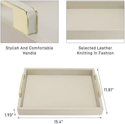 Decorative Tray, Cool Gray, 16"x12" Rectangular