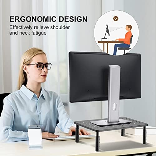 suptek Computer Monitor Stand Riser,Monitor Riser for Laptop, Printer, Notebook and All Flat Screen TV Display with Vent