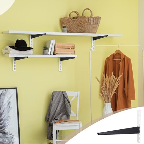 CroBlissful 20 Pcs Adjustable Shelf Brackets for Double Track System Closet Organization Heavy Duty Wire Shelf Brackets(