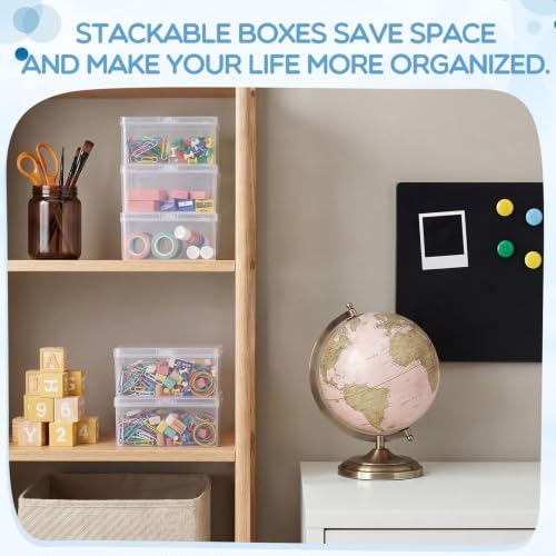 SATINIOR Small Clear Plastic Container Box, 4.3 x 3 x 2.2in