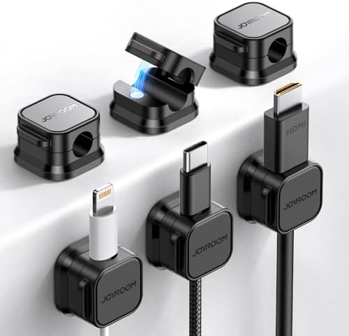 JOYROOM 6 Pack Magnetic Cable Clips Cord Organizer Adhesive Wire Management