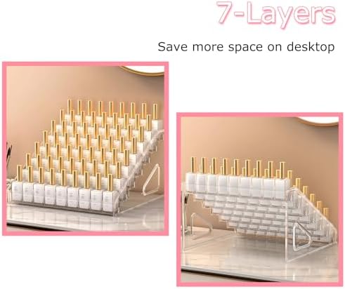 7-Tier Nail Polish Organizer Rack, 2 Pack Storage Holder Stand
