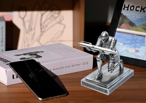Soldier Executive Knight Pen Holder Personalized Desk Organizers Silver