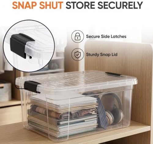 Superio 21 Quart Clear Plastic Storage Boxes with Lids, Stackable Organizer Containers, BPA-Free Storage Bins for Home, 