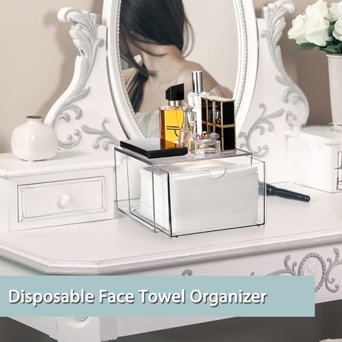 Sumnacon Disposable Face Towel Holder Clear Plastic Facial Towels Holder