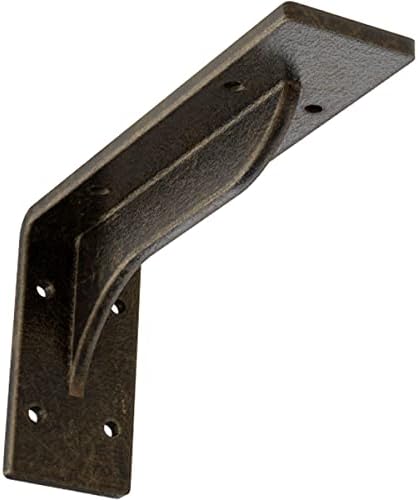 2" W x 8" D x 4 1/4" H Embrey Steel Bracket, Antiqued Pale Gold