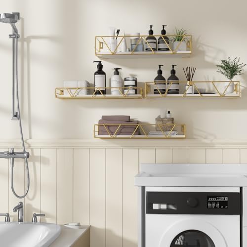 Floating Shelves Set of 4, Wood Wall Shelf, Farmhouse Shelf for Bedroom
