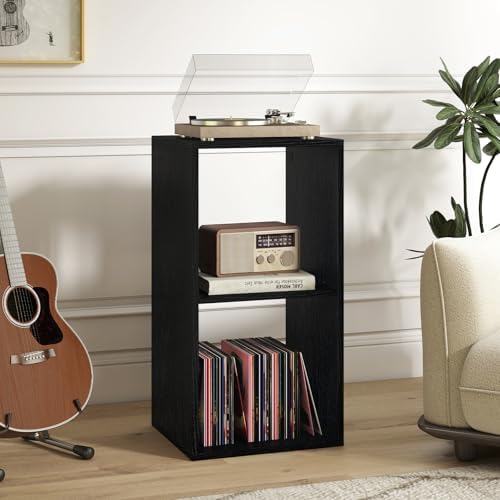Tangkula 2-Cube Bookcase, 3-Tier Bookshelf with Open Compartments, Freestanding Cube Storage Organizer with Anti-Topplin