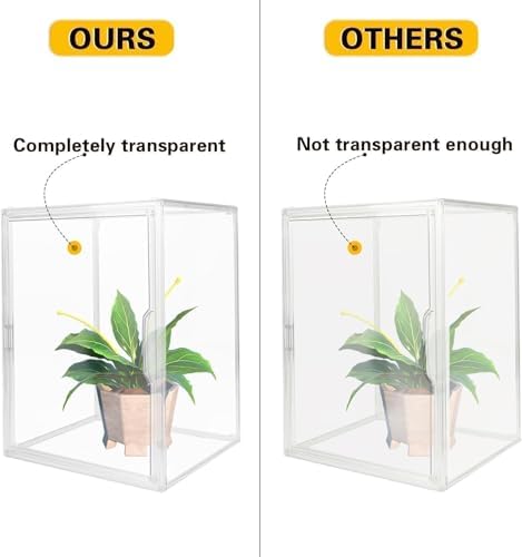 GUDEMAY Large Clear Stackable Acrylic Storage Bins with Door, Dustproof Figure Collectibles Display Case, Football & Mot