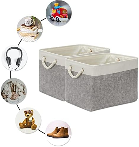 Large Fabric Collapsible Cube Storage Baskets for Organizing 16x12x12