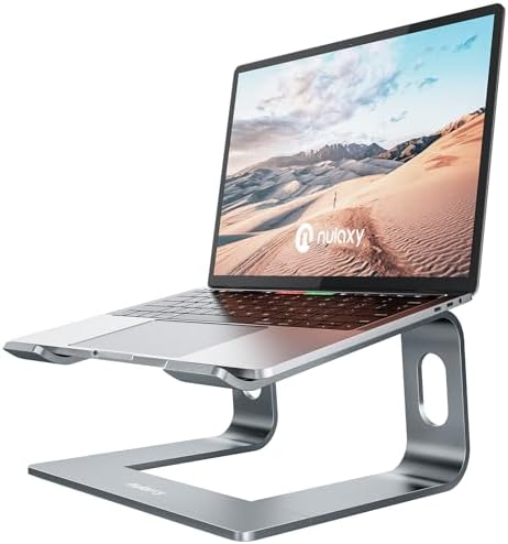 Nulaxy Full Aluminum Laptop Stand, Stable Support to 22 lbs, Open Cooling