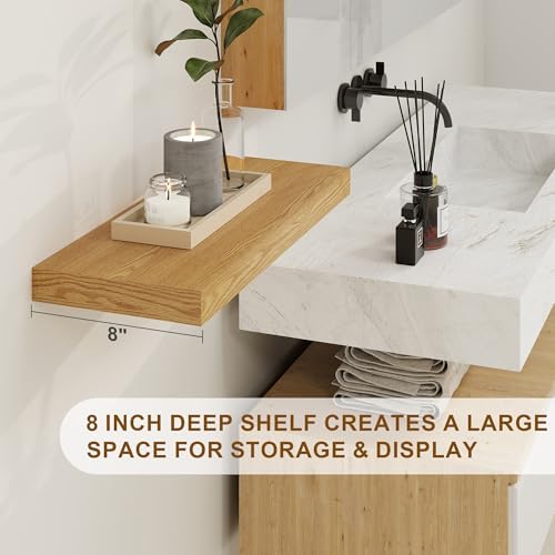 Fun Memories Floating Shelves 55 Inch Long, 8 Deep Floating Shelves for Wall, Large 55 x 8 Display Shelves for Living Ro