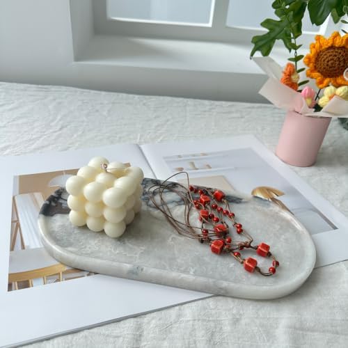 Luxury Natural Calacatta Viola Marble Tray for Jewelry, Perfume, Soap