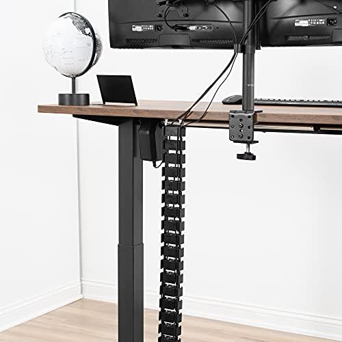 VIVO Black Under Desk Vertebrae Cable Management Kit, DESK-AC01C