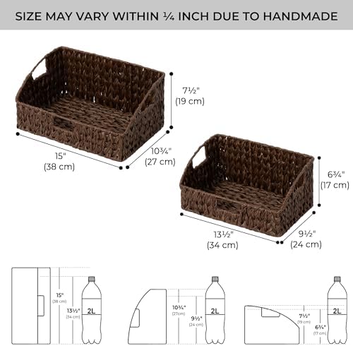 GRANNY SAYS Wicker Storage Baskets, Trapezoid Woven Baskets for Storage
