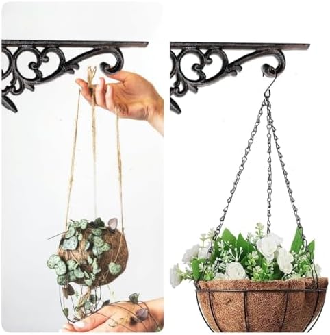 Z Metnal Decorative Shelf Brackets, 6 x 9 inch, Cast Wrought Iron Metal Mailbox Bracket, Wall Decor, Modern Shelving Bra