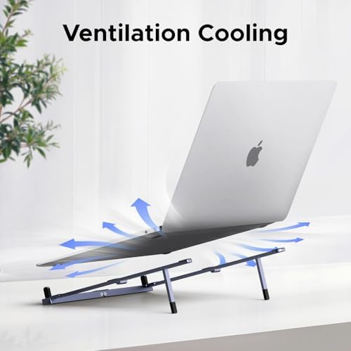 UGREEN Portable Laptop Stand, Foldable & Compact Aluminum Computer Stand Holder for Desk, Adjustable Ergonomic Laptop Ri