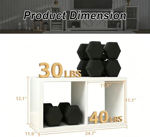 2 Cube Storage Organizer Shelf with Anti-Tipping Kits, Wooden Thick Frame, Reversible Open Back Bookcase, Horizontal and