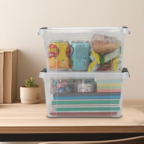 6 Liter Plastic Storage Box, Clear Storage Bin with Lids Set of 6