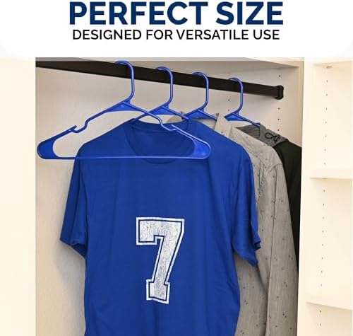 Closetselect Plastic Hangers 50 Pack - Space Saving Clothes Hangers, Made in USA, Durable & Strong Plastic Shirt & Coat Hanger with Notches & Shoulder Grooves, Non-Slip Clothing Hangers | Royal Spice