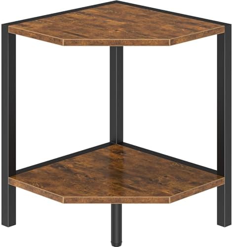 Creso hom Corner Shelf Stand, 2 Tier Industrial Corner Bookshelf
