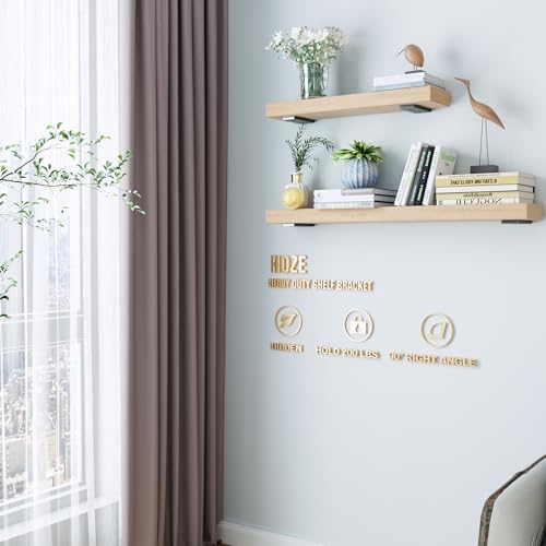 Heavy Duty Metal Shelf Brackets 4-Inch, Set of 4, Modern Black Matte Finish, 1/5" Thick Steel, Easy-to-Install, Strong S
