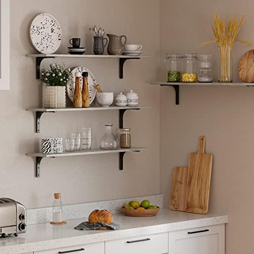 DINZI LVJ Long Wall Shelves, 39.4Inch Wooden Wall Mounted Shelves, Set of 2