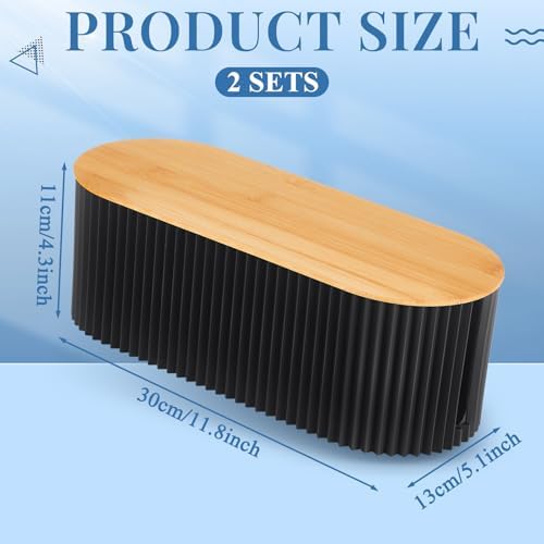 2 Pcs Cable Management Box, Fits Most Power Sockets, 11.8x5.1x4.3 in
