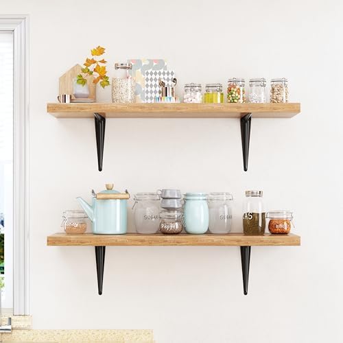 20 Pack Shelf Brackets 10 Inch, Black Metal Brackets for Shelves, L Shape Shelving Brackets (Black, 10" x 8")