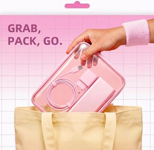 CoiiJoii 6Pcs Large Clear Hard Shell Zippered Case, Diaper Bag Organizing Pouches, Waterproof Cosmetic Bag, Toiletry Bag