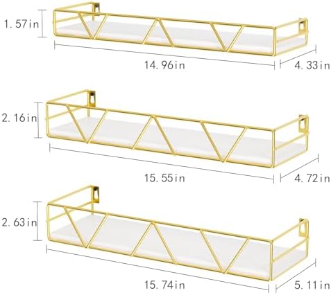 Floating Shelves Set of 3, Wood Wall Shelf, Farmhouse Shelf for Bedroom