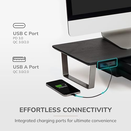 Anji Mountain Monitor Stand for Desk - Desktop Organizer & Laptop Riser, Ergonomic Monitor Riser, Space-Saving, Durable,