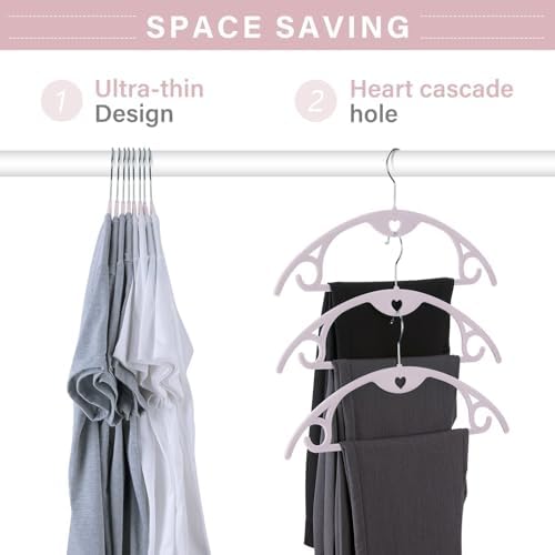 Velvet Hangers Felt Clothes Hangers 50 Pack Pink Multi
