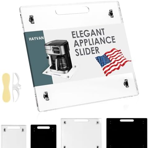 HAYVAN Appliance Slider for Kitchen, Acrylic Sliding Tray, 13x14 in, Clear