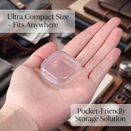 Jetec 120 Pieces Small Clear Plastic Storage Box, 1.4 x 1.4 x 0.7 Inch