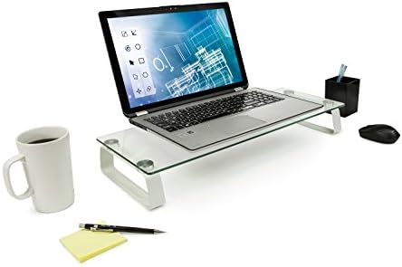 Mount-It! Glass Monitor & Laptop Riser Stand, 22", 44 lbs