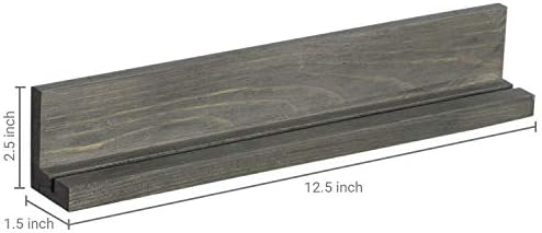MyGift Set of 3 Wall Mounted Gray Wood Challenge Coin Display Shelves