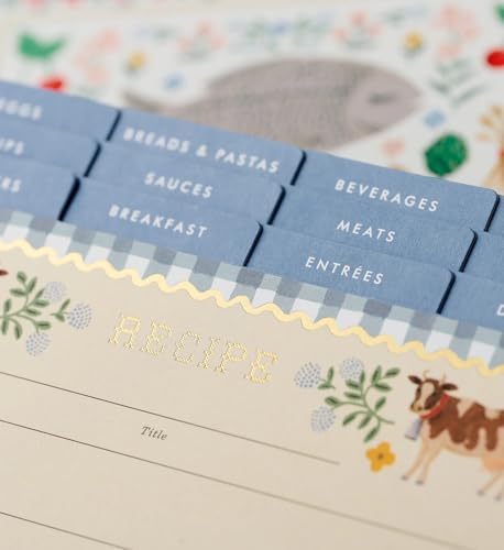 RIFLE PAPER CO. Home Sweet Home Recipe Tin, Holds Up To 200 Recipe Cards