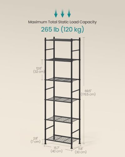 SONGMICS 6-Tier Wire Shelving Unit, Steel Storage Rack, Easy Assembly