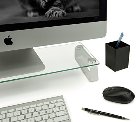 Mount-It! Glass Monitor & Laptop Riser Stand, 22", 44 lbs