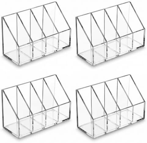 Drink Packet Organizer 4 Pack, Clear Acrylic Countertop Caddy