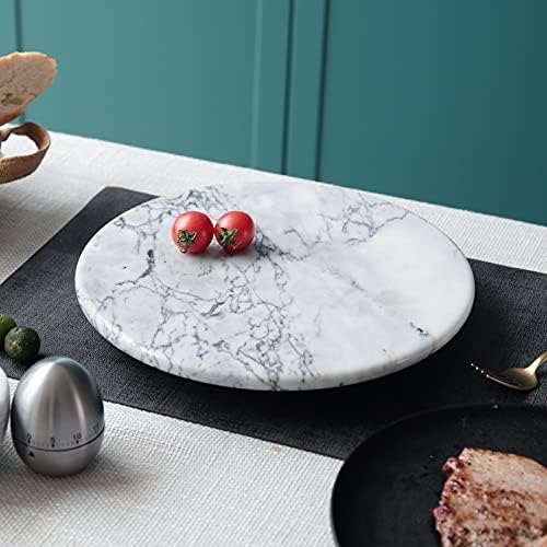 jalz jalz 12'' Marble Lazy Susan for Countertop Kitchen Turntable Storage Turner countertop Organizer Convenient Serving