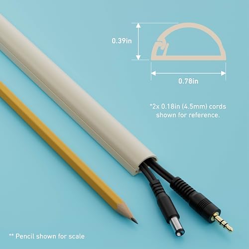 D-Line 157in Cord Hider Kit, Patented Cable Cover, Hide Wires on Wall, Channel for TV Mount Cords, Raceway Wire Hiders, 