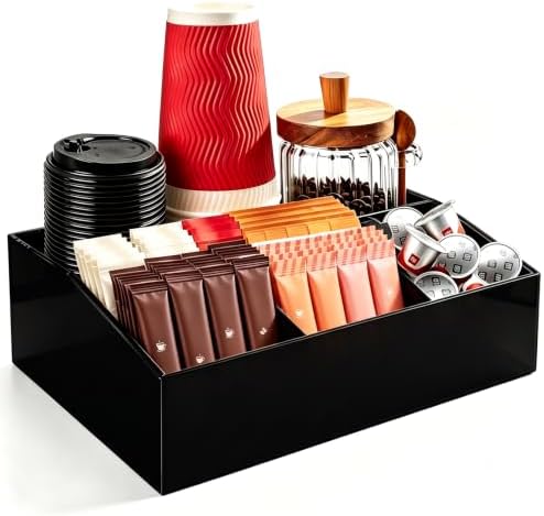 Coffee Bar Accessories, Acrylic Coffee Station Organizer Storage Box